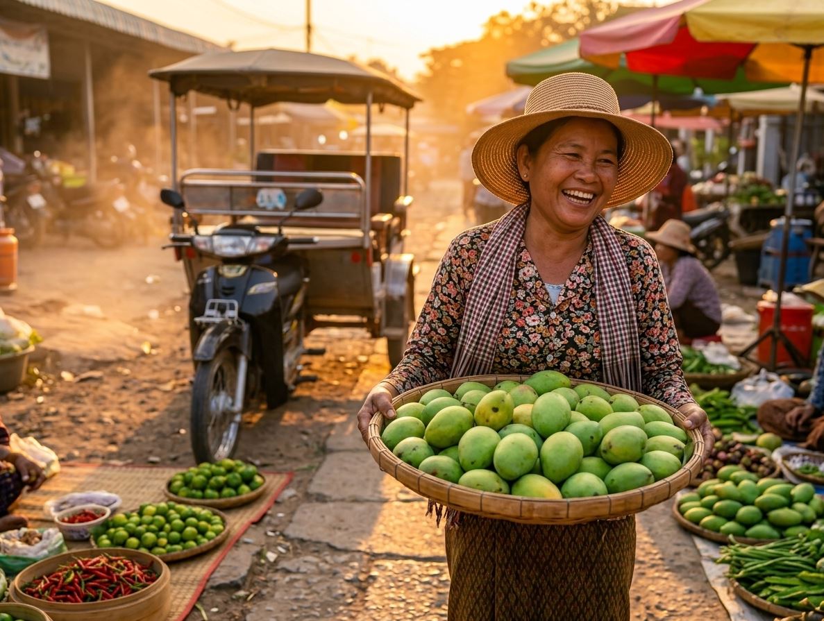 Authentic Cambodian street food and local night market dishes in Siem Reap